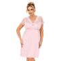Koszula nocna damska z koronką - Livia plus size pudrowy róż - 2