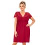 Koszula nocna damska z koronką - Livia plus size bordowa - 2