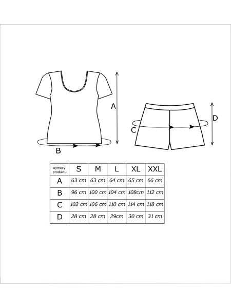 Piżama damska bawełniana błękitna - Star short - 4