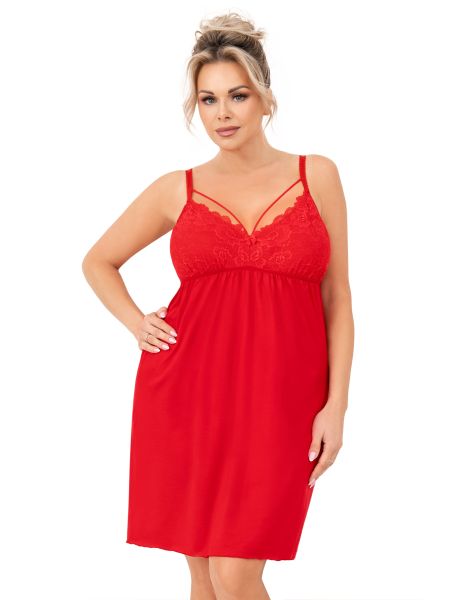 Seksowna koszula nocna plus size - Sylvia czerwona plus size - 2