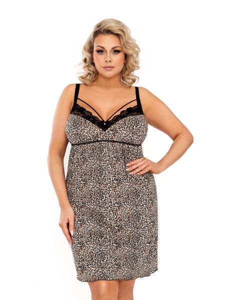 Seksowna koszula nocna w panterkę - Omari II plus size - 2