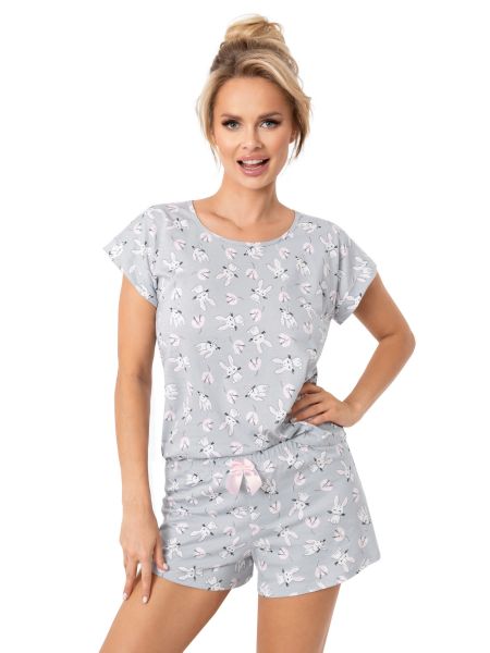 Piżama damska bawełniana z krótkimi spodniami - Bunny short - 2
