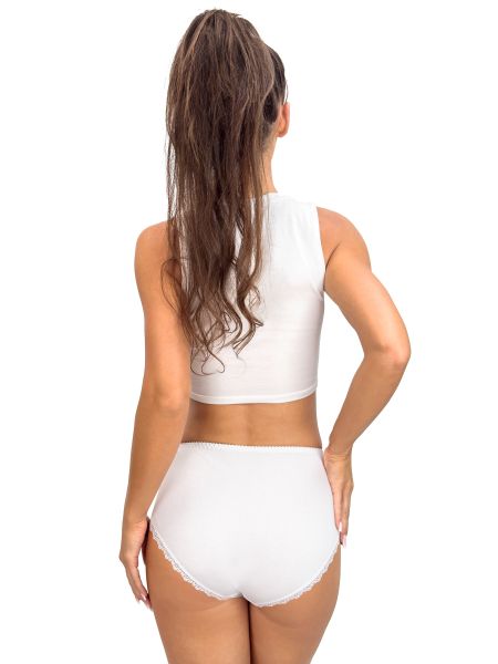 Figi damskie pełne bawełniane - 251 białe - 3