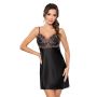 Elegancka koszula nocna satynowa czarna - Sabrina - 3