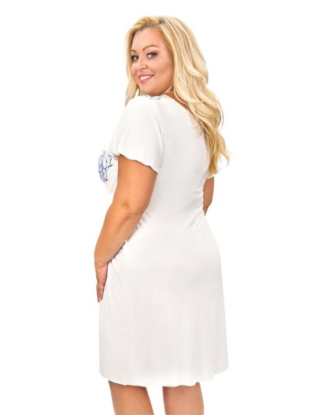Koszula nocna ekri z koronką - Angela plus size - 3