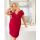 Elegancka koszulka z koronką - Sonia plus size bordowa