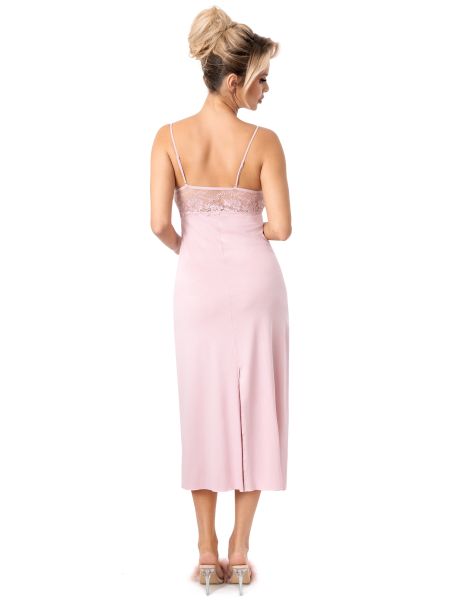Długa elegancka koszula nocna - Jasmine long różowa - 3