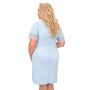 Błękitna elegancka koszula noca - Linda plus size niebieska - 4