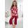 Burgundy women`s viscose pajamas - Brigitte 3/4