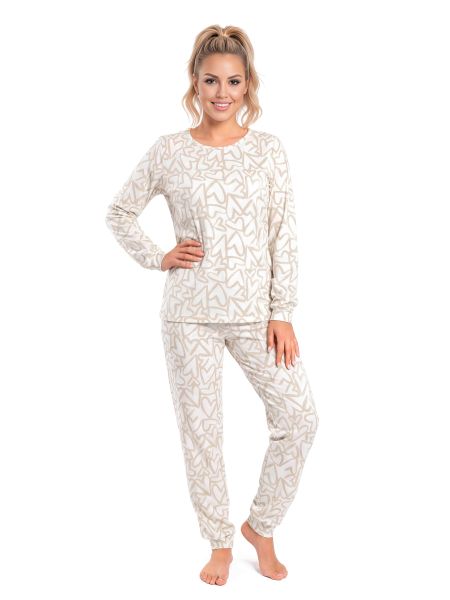 Piżama bawełniana w serca - Adore long - 2
