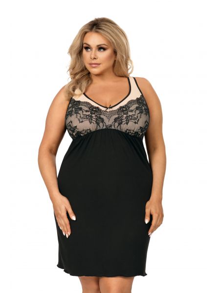Sarah czarna plus size - koszulka nocna