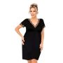 Czarna koszula nocna plus size z koronką - Hana - 2