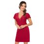 Elegancka koszula nocna z rekawkiem - Luiza bordowa - 2